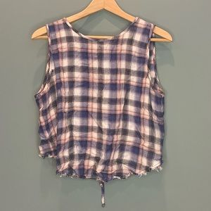 Cloth & Stone Cropped Plaid Shirt